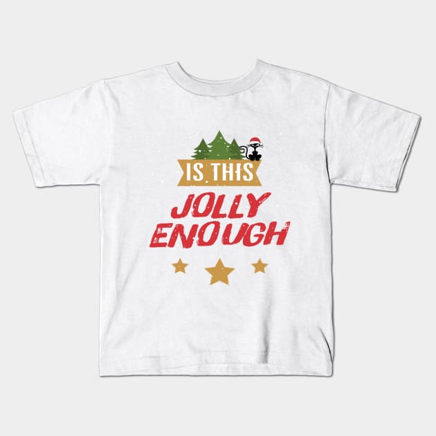 christmas is this jolly enough noel cat santa hat Kids T-Shirt by imadziggy